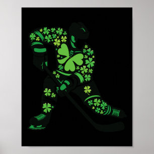 St Patricks Day Hockey Player - Shamrock Spirit Sp Poster
