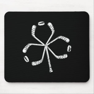 St Patricks Day Hockey Shamrock Vintage Stick Sain Mouse Mat