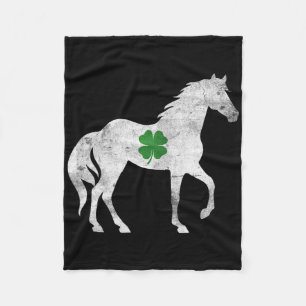 St Patrick's Day Horse Lover Fleece Blanket