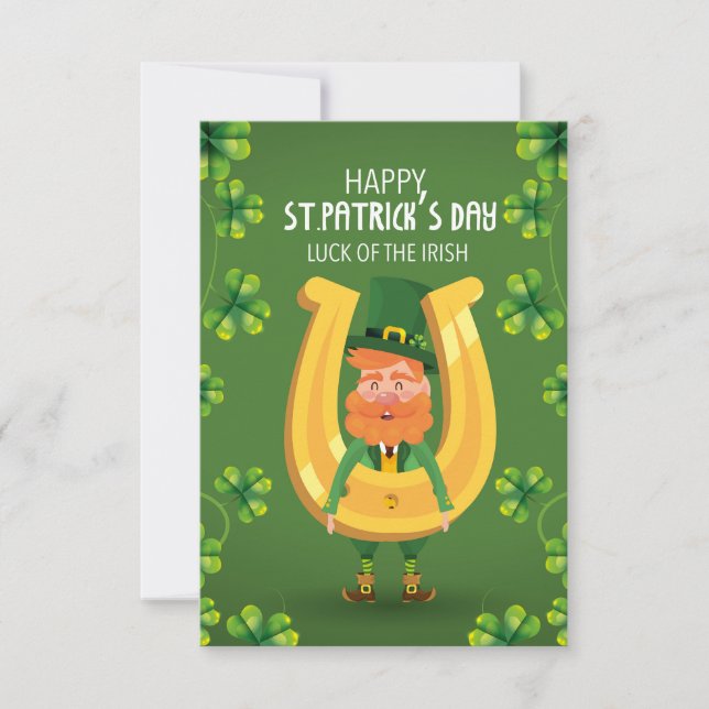St.Patrick's Day Horseshoe Funny Greeting Card (Front)