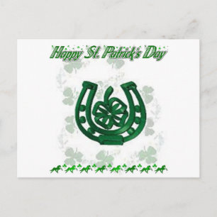 St Patrick's Day horseshoe Postcard