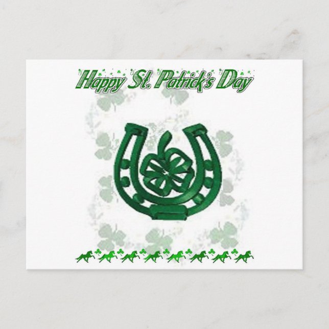 St Patrick's Day horseshoe Postcard (Front)