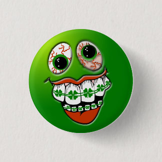 St. Patrick's Day Humour Joke Funny Face Green 3 Cm Round Badge