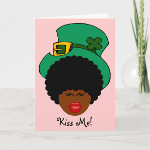 St. Patrick's Day Humour: Kiss Me. I'm Black Irish Card