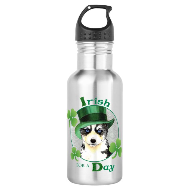 St. Patrick's Day Husky 532 Ml Water Bottle (Front)