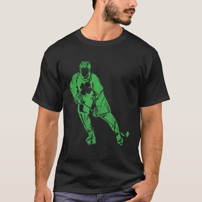 St Patricks Day Ice Hockey For Boys, Irish Men Boy T-Shirt (Front)