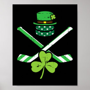 St Patricks Day Ice Hockey Saint Pattys Irish Men Poster