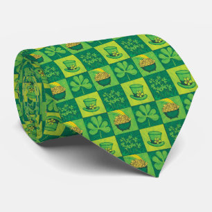 St. Patrick's Day Icons Pattern Tie
