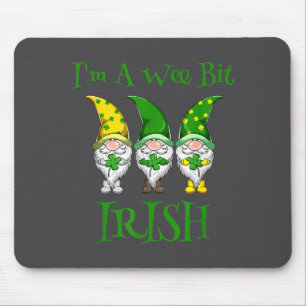 St Patricks Day I'm A Wee Bit Irish Gnomes Shamroc Mouse Mat
