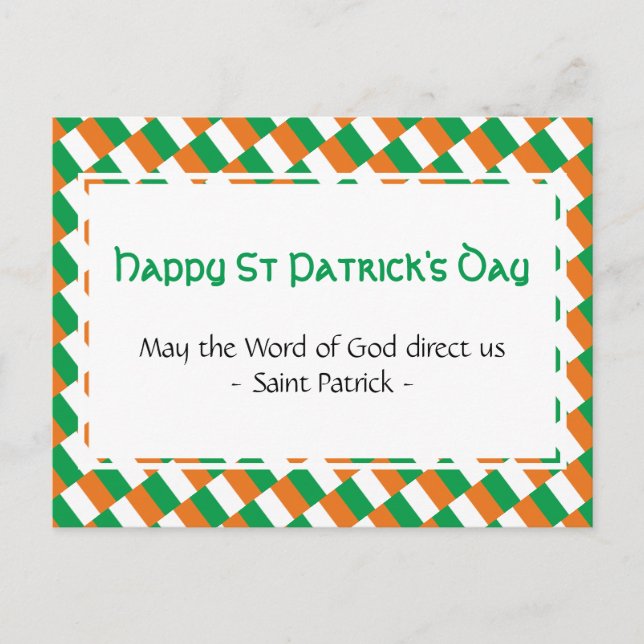 ST PATRICK'S DAY Inspirational Quote Postcard (Front)