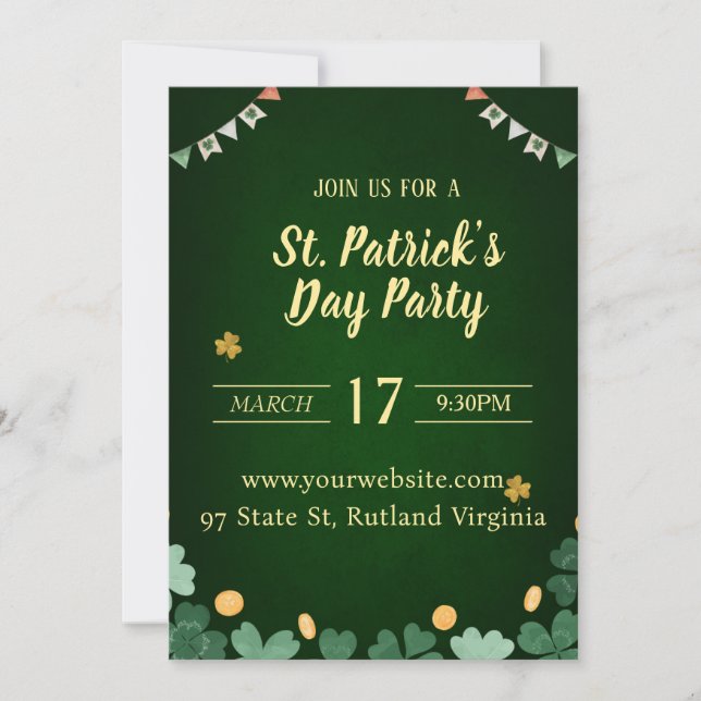 St Patricks Day invitation (Front)