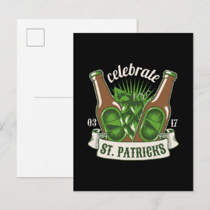 St patricks day invitation postcard
