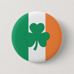 St Patrick's Day Ireland flag and Shamrock Badge