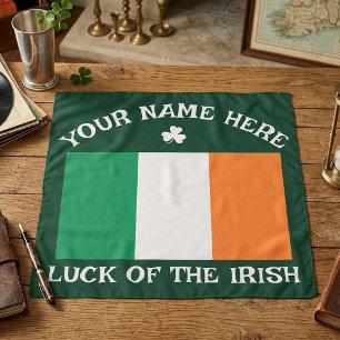 St Patrick's Day Ireland Flag Custom Name Shamrock Tissue Paper