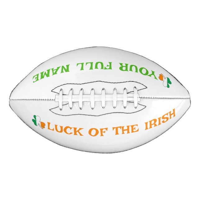 St Patrick's Day Ireland Flag Shamrock Custom Name American Football (Front)