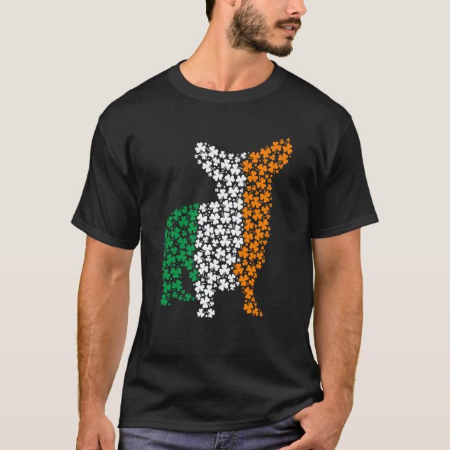 St Patricks Day Ireland Irish Corgi Dog T-Shirt (Front)