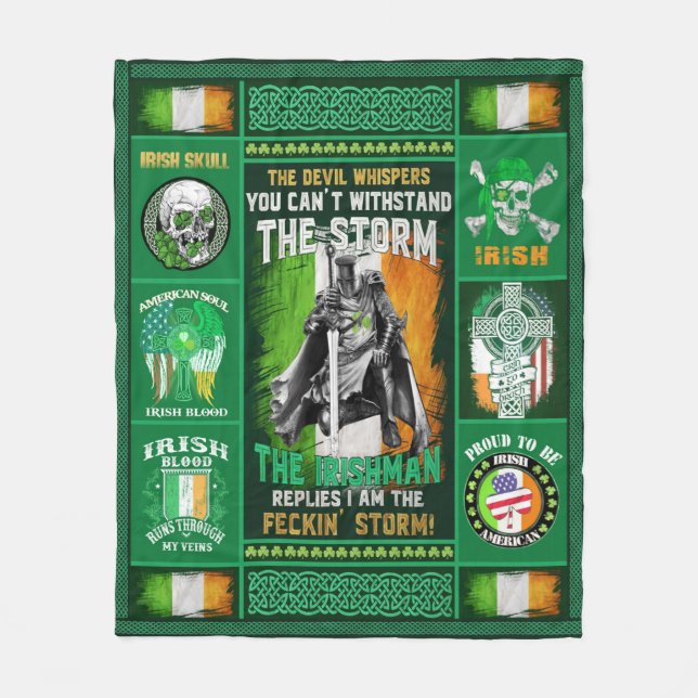 st patricks day ireland Irishman Replies shamrock	 Fleece Blanket (Front)