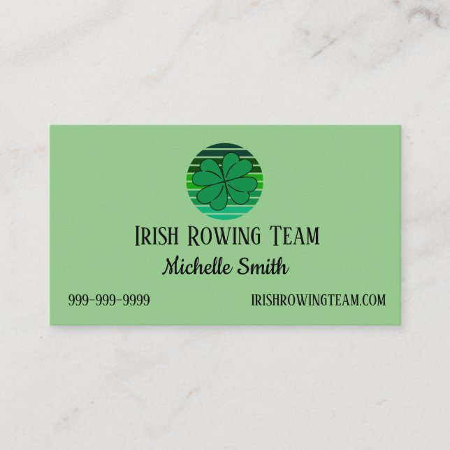 St. Patrick's Day Irish 4 Leaf Clover Retro Business Card (Front)