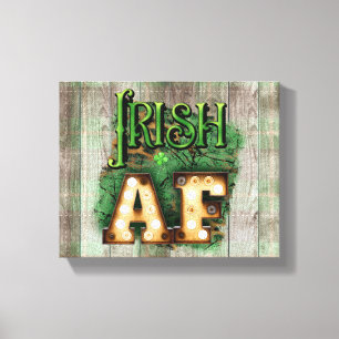 St. Patrick's Day Irish AF Irish Marquee Lights Canvas Print