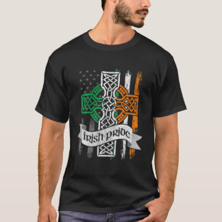 St Patricks Day Irish American Flag , Men Boys T-Shirt