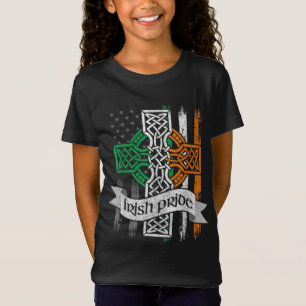 St Patricks Day Irish American Flag Men Boys T-Shirt