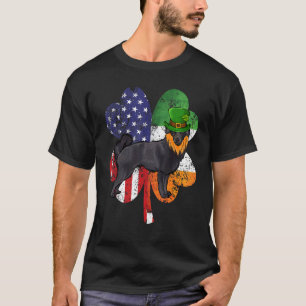 St Patricks Day Irish American Flag Schipperke Dog T-Shirt
