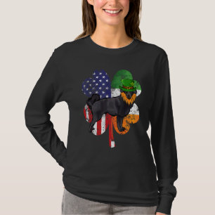 St Patricks Day Irish American Flag Schipperke Dog T-Shirt