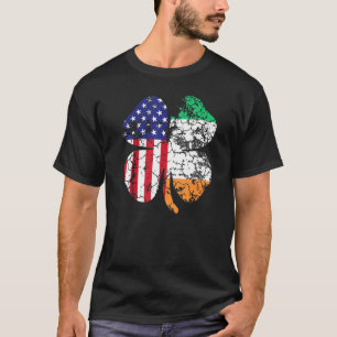 St Patrick's Day Irish American Flag Shamrock Men T-Shirt