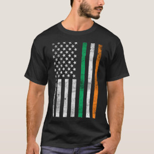 St Patricks Day Irish American Flag Shamrock T-Shirt