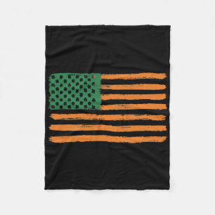 St Patricks Day Irish American Flag Usa Ireland Sh Fleece Blanket