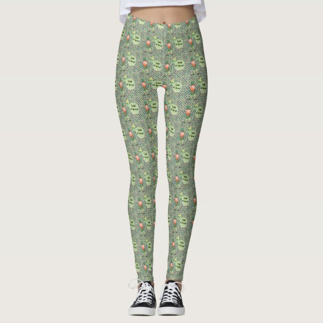 St. Patrick's Day Irish at Heart Print Leggings (Front)