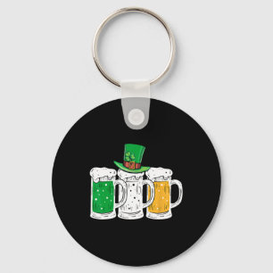 St Patricks Day Irish Beer Ireland Flag Clovers Sh Key Ring