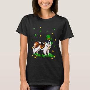 St Patricks Day Irish Bernard With Green Hat T-Shirt