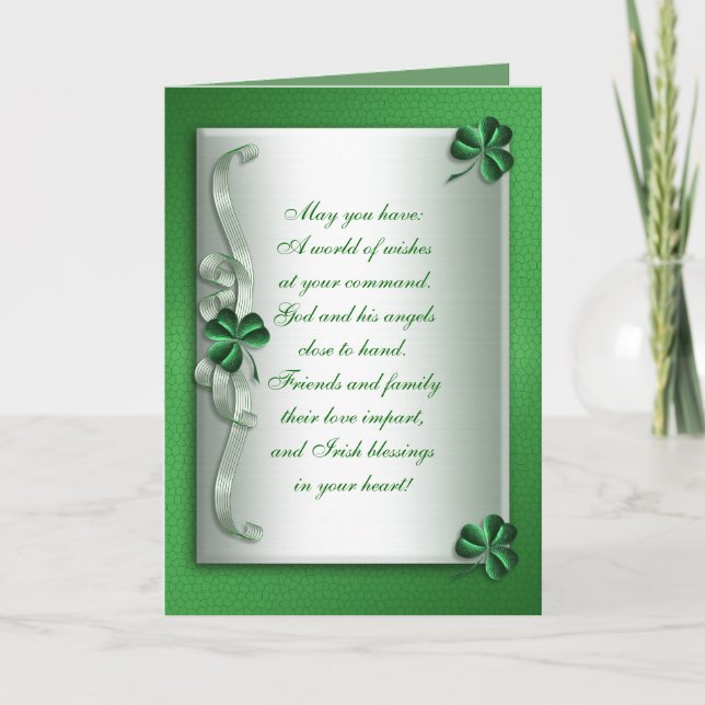 St Patrick's day Irish blessing card (Front)