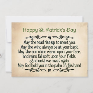 St Patrick's Day Irish Blessing May the Road Holiday Card