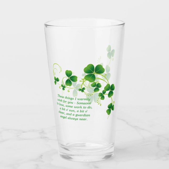 St. Patrick's Day Irish Blessing Pint Glass (Front)