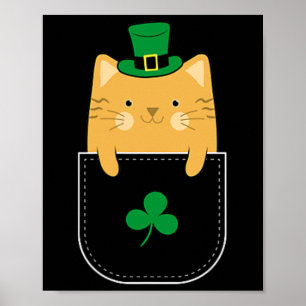 St Patricks Day Irish Cat Lover Poster