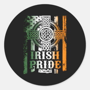 St Patricks Day Irish Celtic Cross Classic Round Sticker