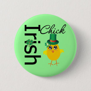 St. Patrick's Day Irish Chick 6 Cm Round Badge