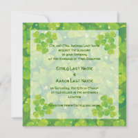 St. Patrick's Day Irish clover wedding invitation