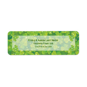 St. Patrick's Day Irish clover wedding label