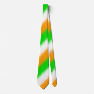 St Patrick's Day Irish Colors: Orange Green White Tie