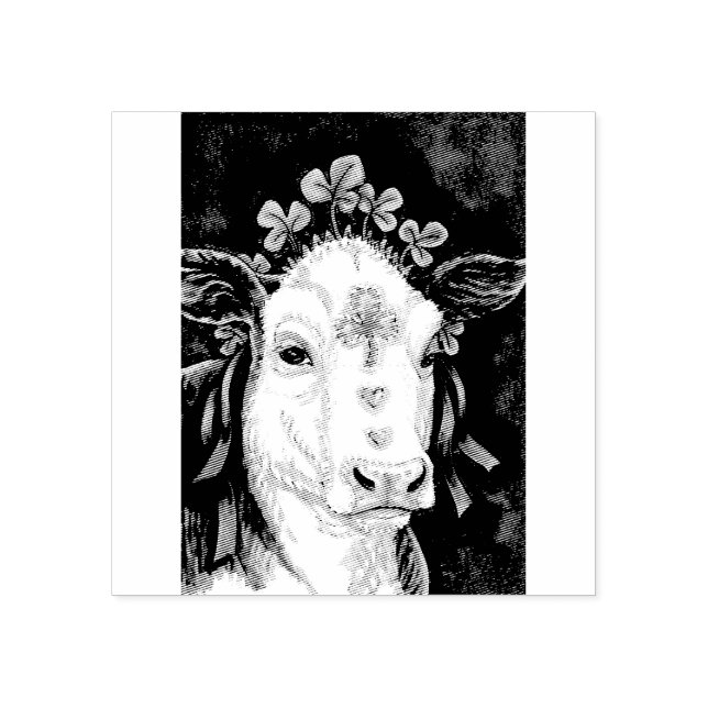 ST. PATRICK'S DAY IRISH COW, FARM RUBBER STAMP (Imprint)