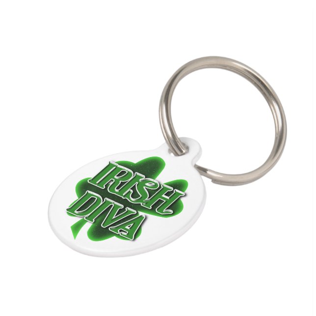 St. Patrick's Day Irish Diva Pet Tag (Side)