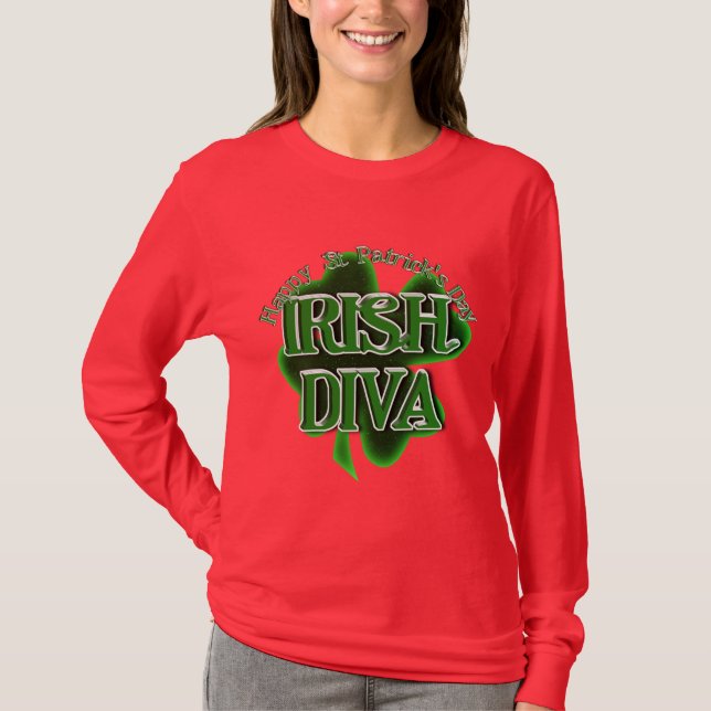 St. Patrick's Day Irish Diva T-Shirt (Front)