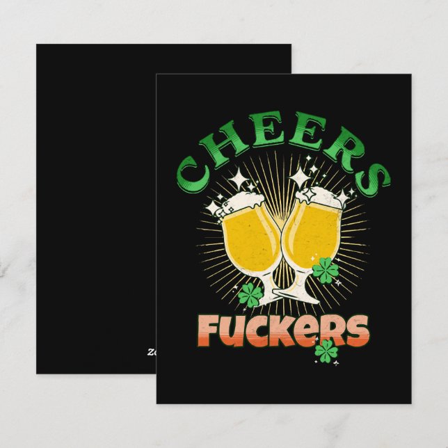  St Patricks Day Irish Drinkin Holiday Card (Front/Back)