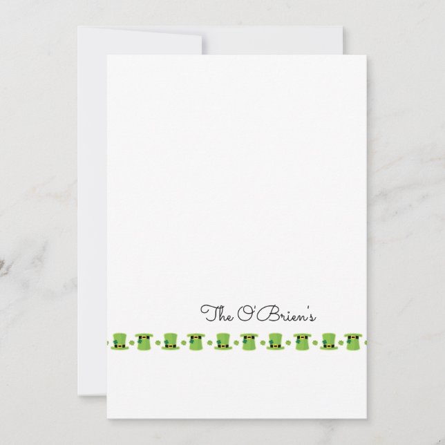 St Patricks Day Irish Family Name Green Greeting Card (Front)