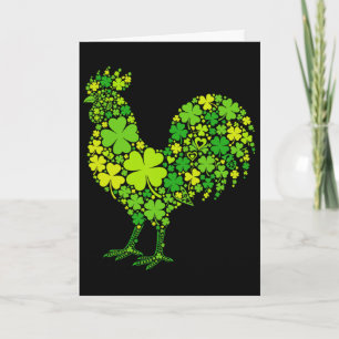 St Patricks Day Irish Farmer Chicken Dad Shamrock  Card