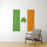 St Patrick's Day Irish Flag with Shamrock Clover