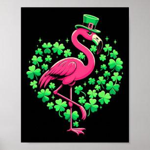 St Patricks Day Irish Flamingo  Poster
